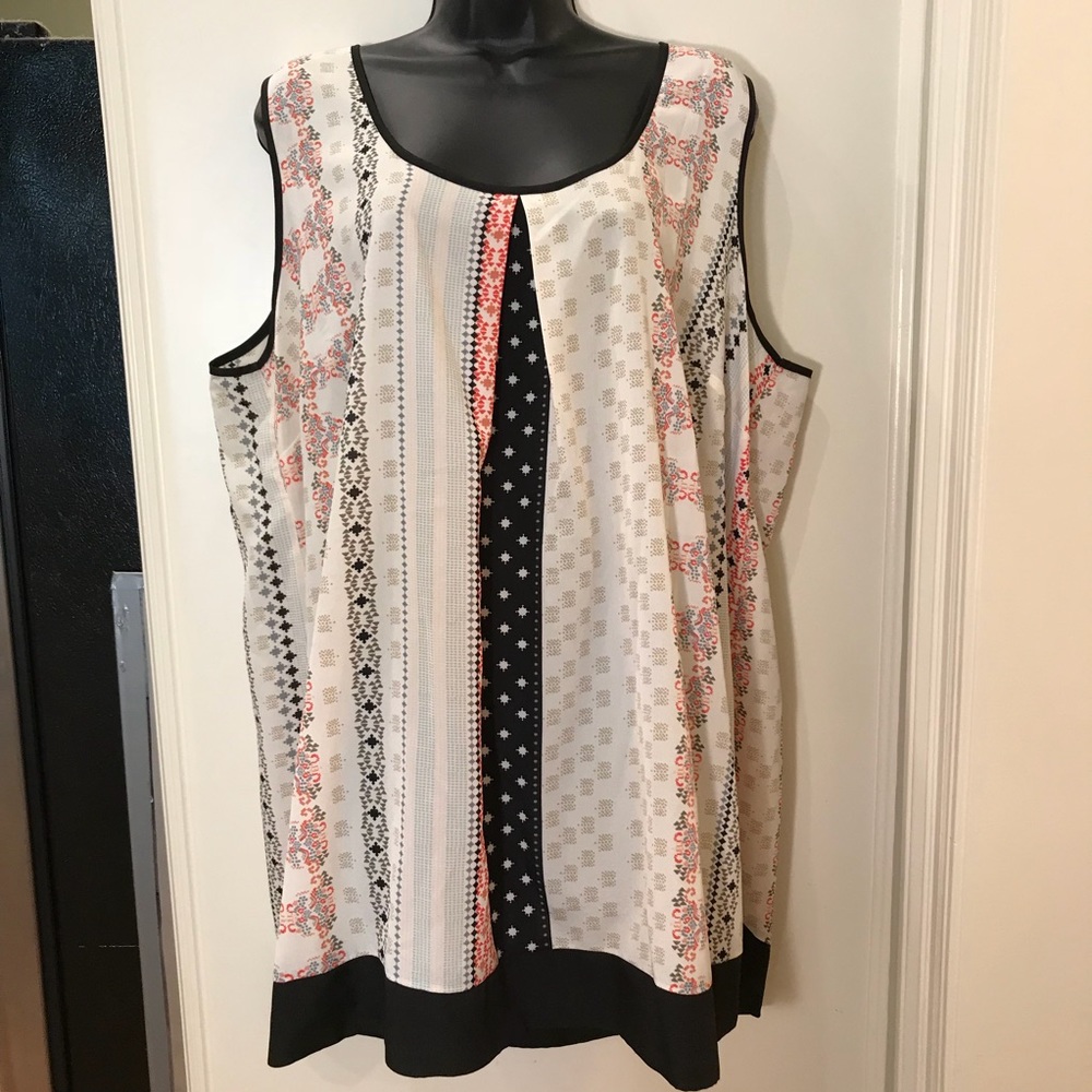 Daniel Rainn sleeve less strip print polyester top